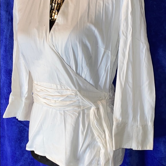 White Wrap Blouse - Picture 3 of 3